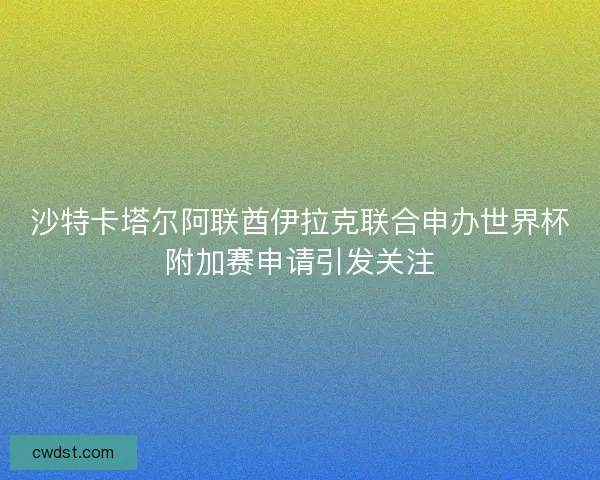 沙特卡塔尔阿联酋伊拉克联合申办世界杯附加赛申请引发关注
