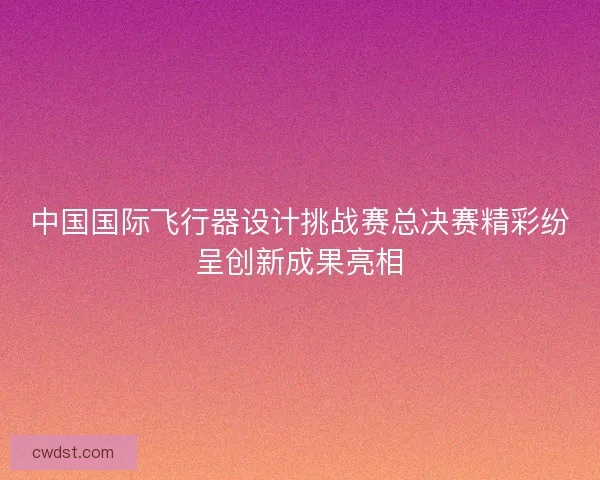 中国国际飞行器设计挑战赛总决赛精彩纷呈创新成果亮相 中国国际飞行器设计挑战赛总决赛精彩纷呈创新成果亮相