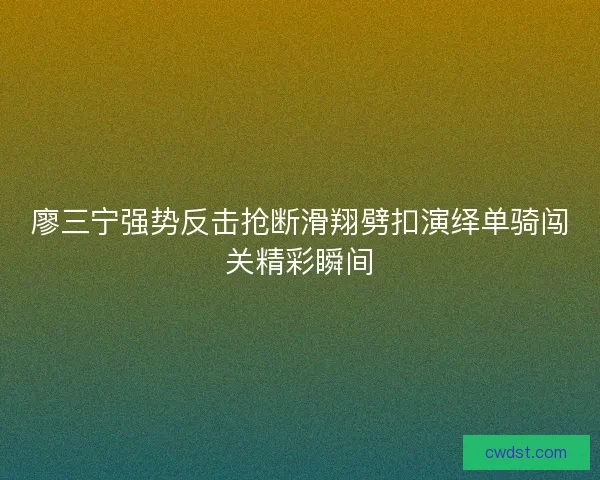 廖三宁强势反击抢断滑翔劈扣演绎单骑闯关精彩瞬间