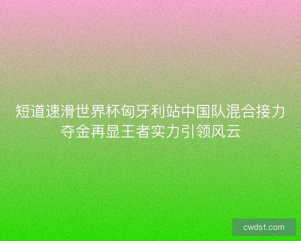 短道速滑世界杯匈牙利站中国队混合接力夺金再显王者实力引领风云